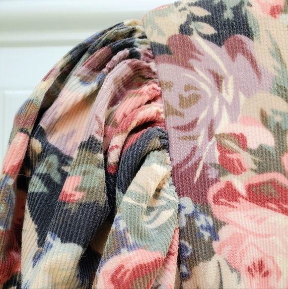 LAURA ASHLEY Vintage 90s Pinwale Cotton Corduroy Dress with Matching Sash - Picture 4 of 10